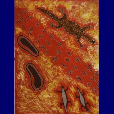 Aboriginal Art Canvas - Rk Donaldson-Size:60x68cm - H